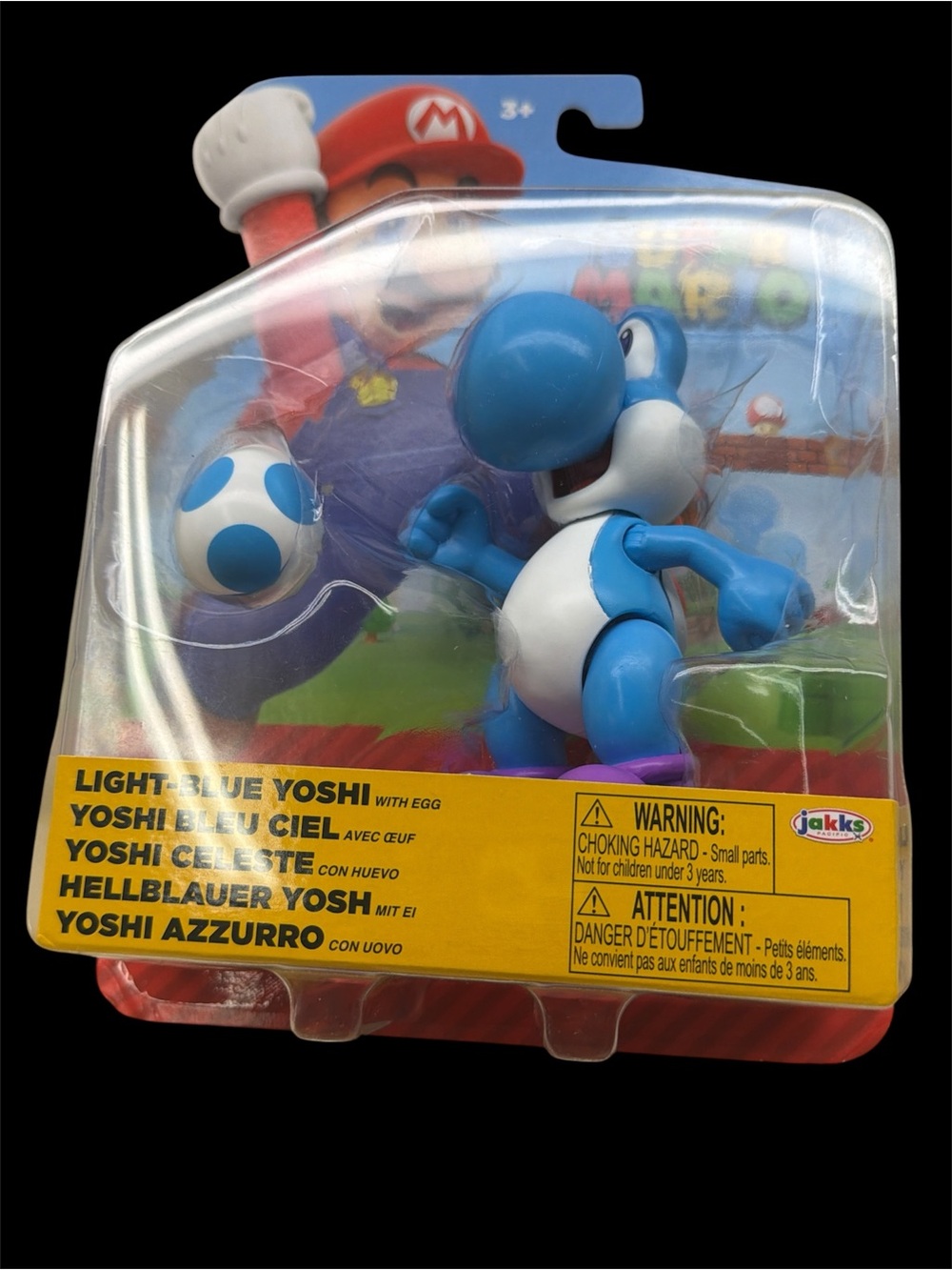 Light Blue Yoshi Figure with Egg by Jakks Pacific